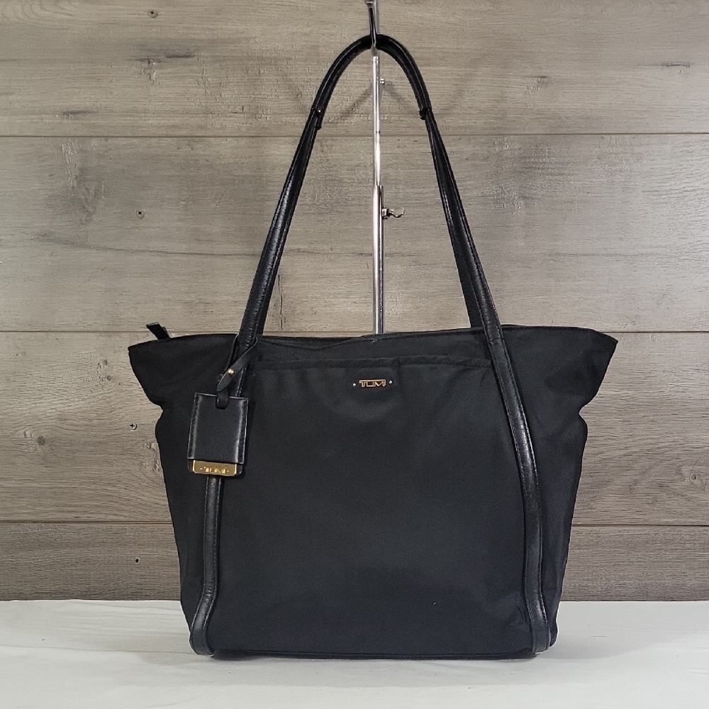 Tumi Black Nylon/Leather Tote Shoulder Bag